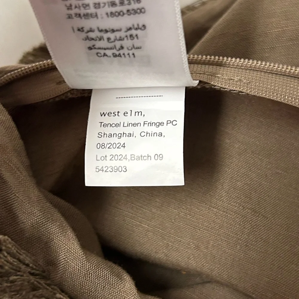 West Elm tencel linen tassel pillow cover